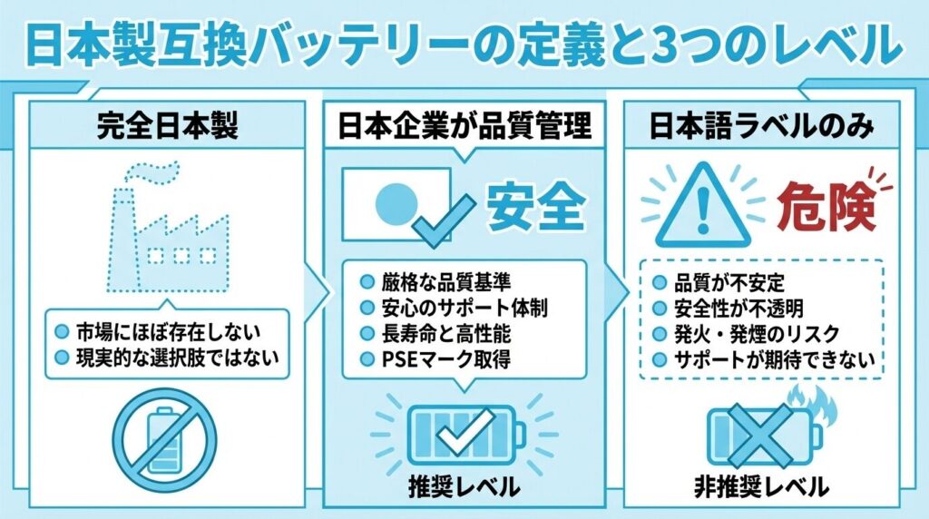 日本製の互換バッテリーとは何か【結論】