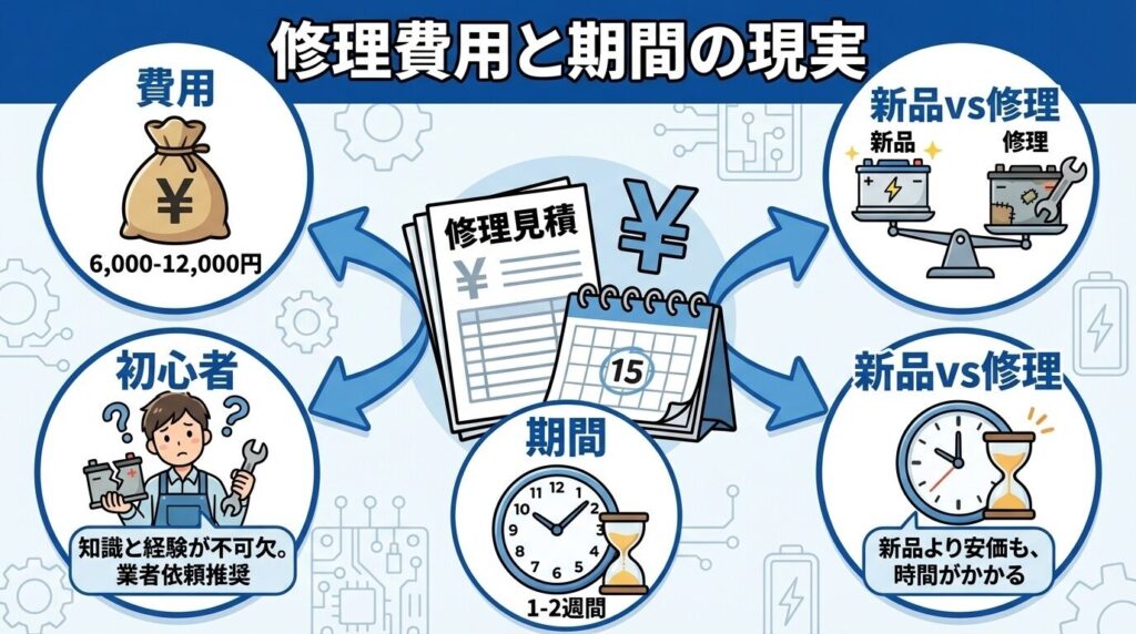 目安は新品の7割?修理代金と期間の現実