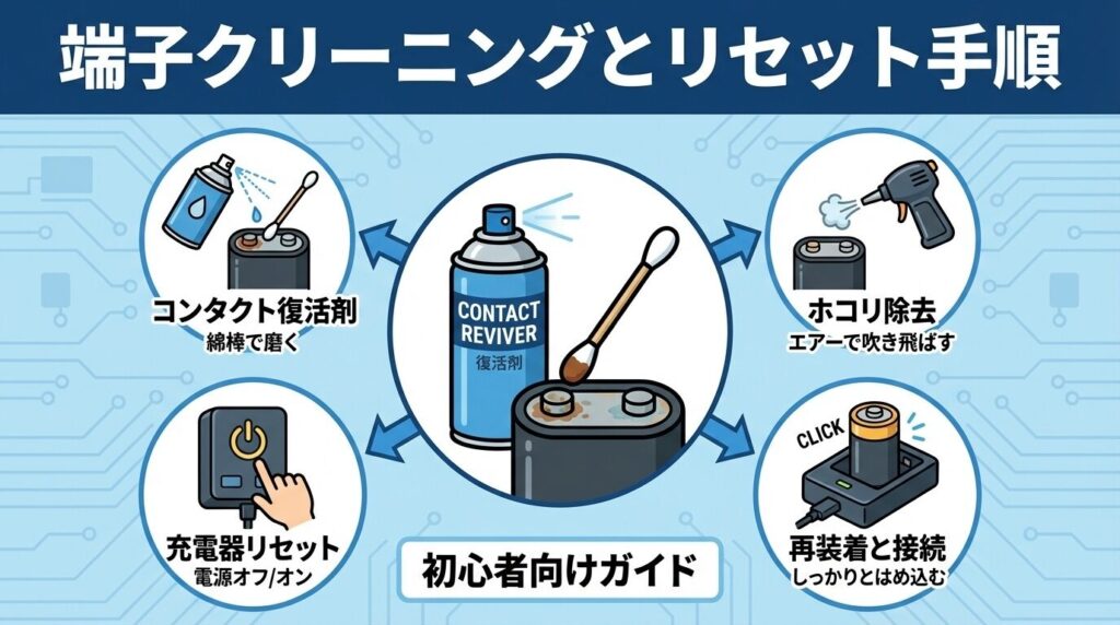 修理に出す前に試したい端子清掃とリセット