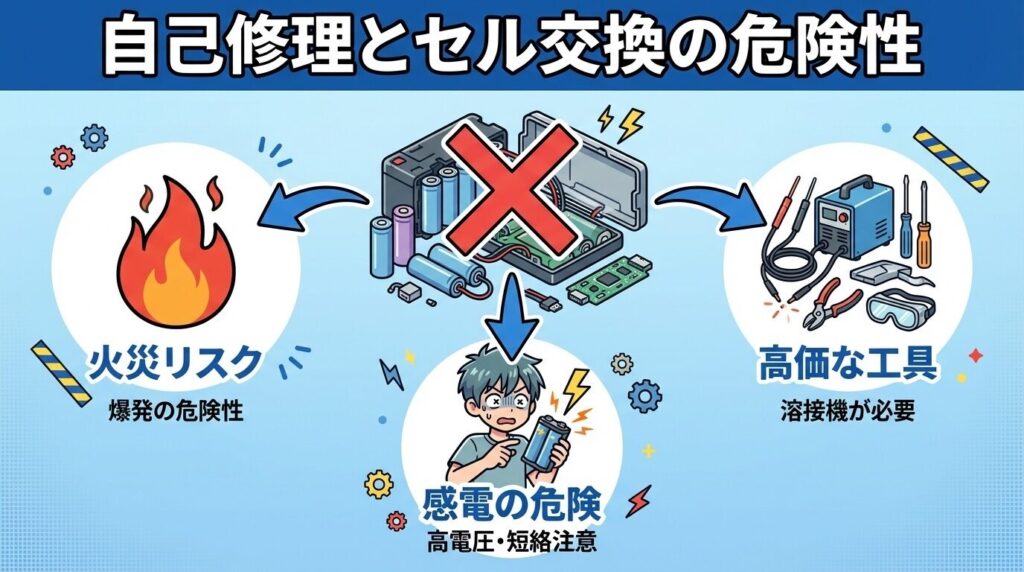 自分で修理するセル交換が危険な理由