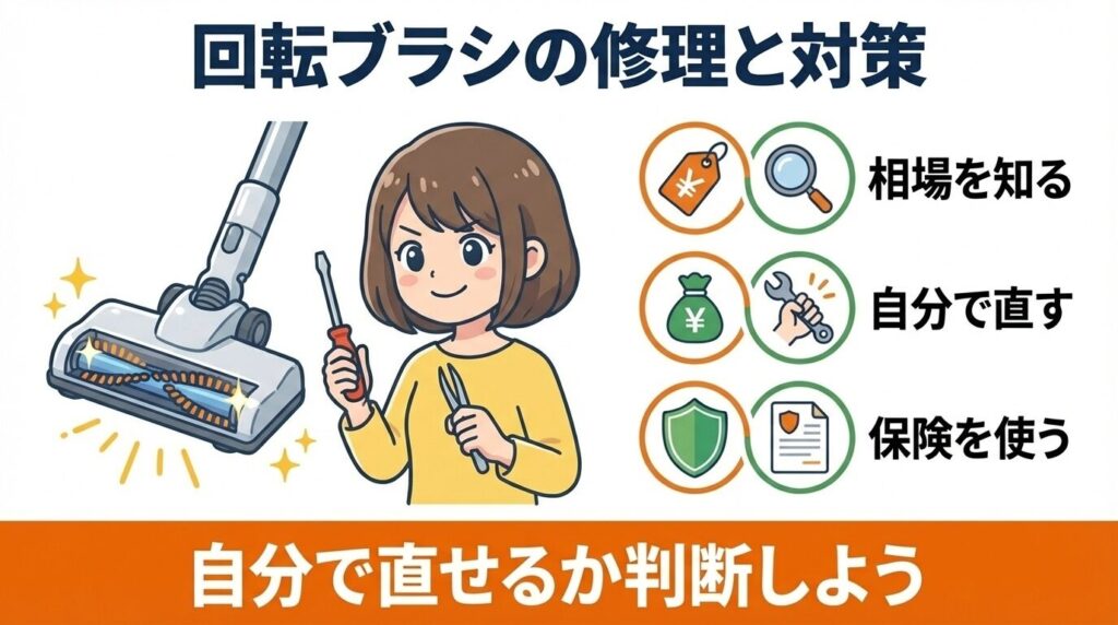 日立掃除機の回転ブラシが回らない時の修理