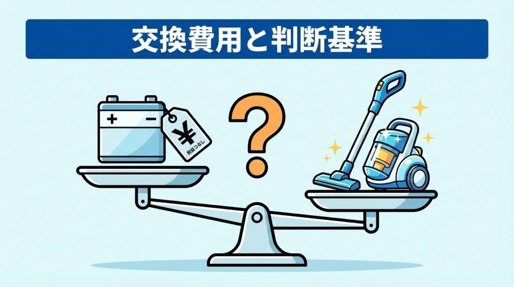 アイリスオーヤマ掃除機のバッテリー交換費用と買い替えの判断基準