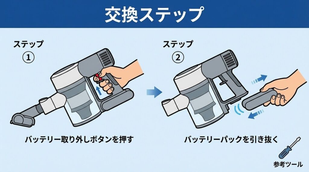 カセット式・ネジ固定式の具体的な交換ステップ